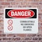 Signmission Combustible No Smoking Or Open Flames Danger Sign, Plastic, 10in W x 7in L, 2PK OS-2PACK-DS-P-710-L-1073 - alternate 2